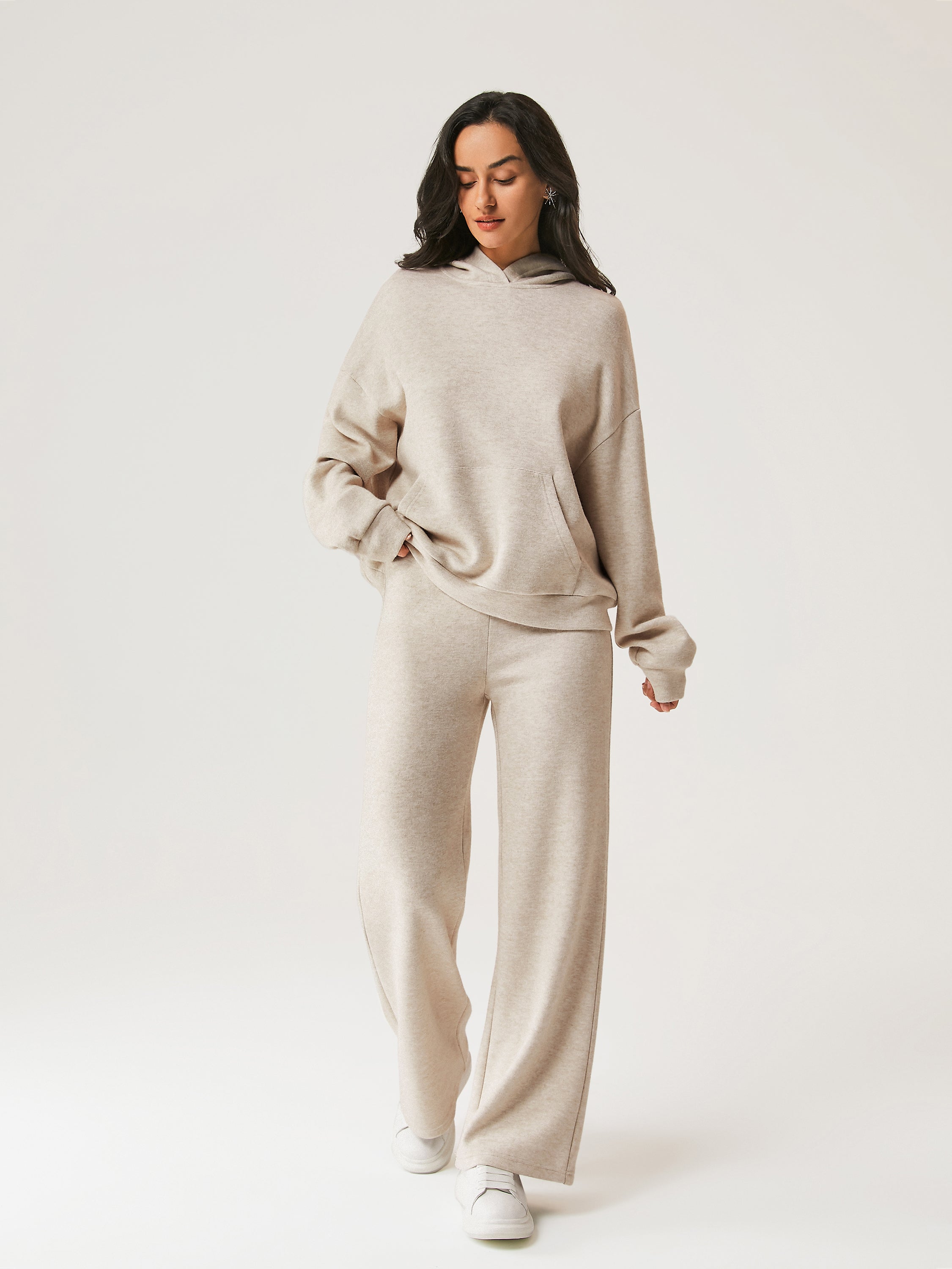 Cashsoft Oversized Hoodie Sweater & Elastic Waist Wide Leg Pant 2Pcs S –  OGLmove