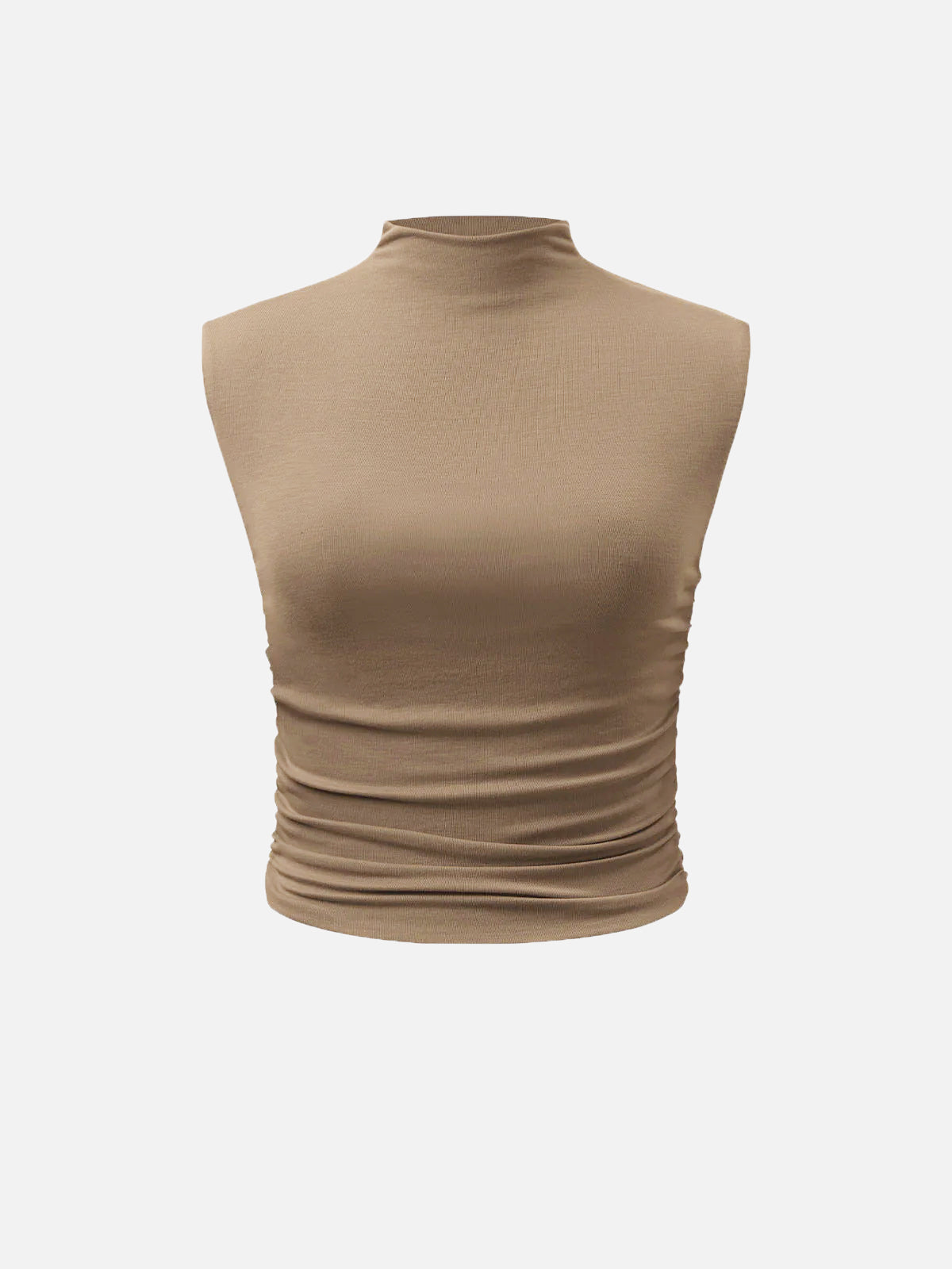 Eco-SkinKiss® Workleisure Mock Neck Ruched Sides Tank Top