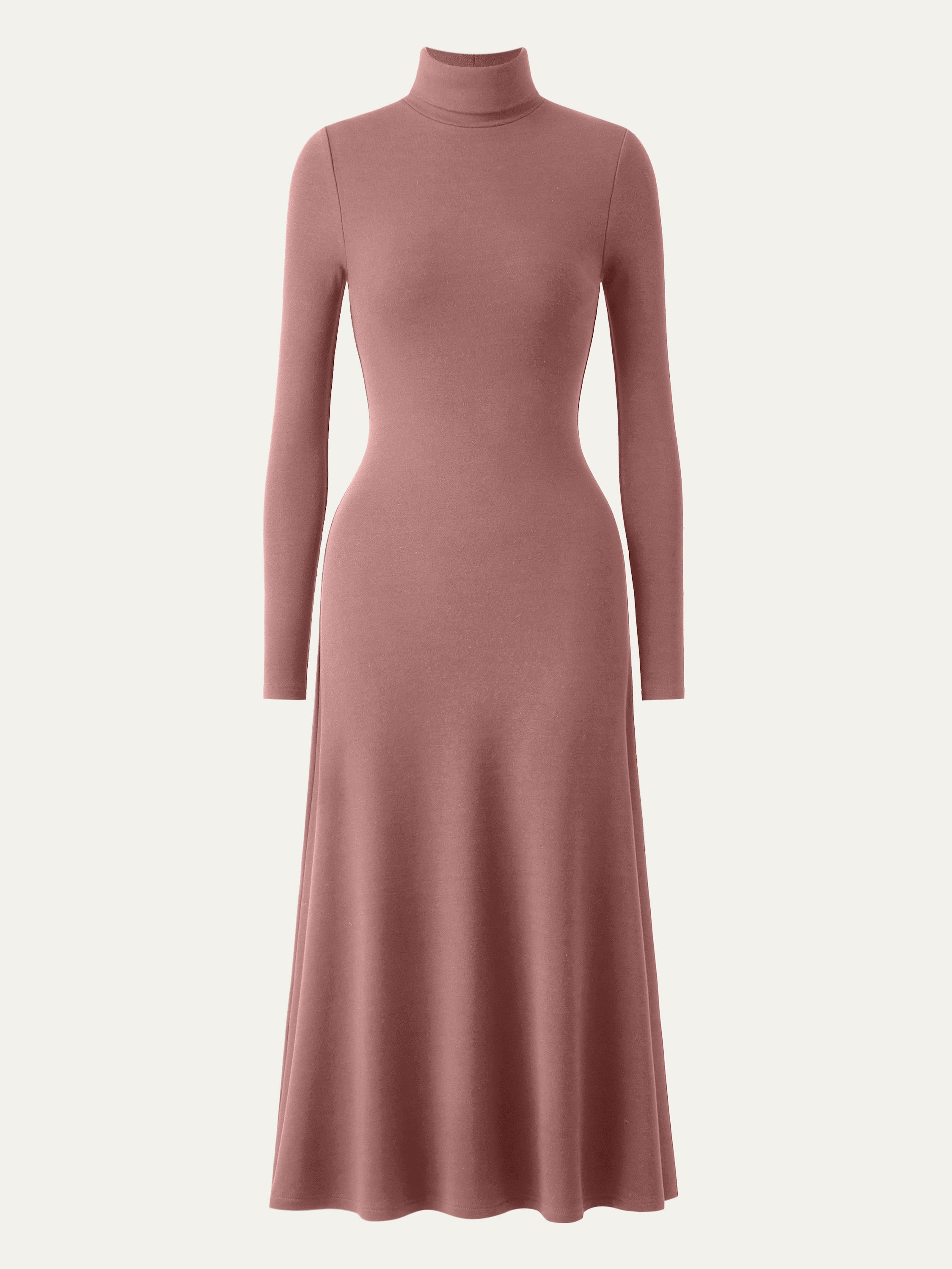 Turtleneck Long Sleeve Tie-Dye Printed Midi Dress