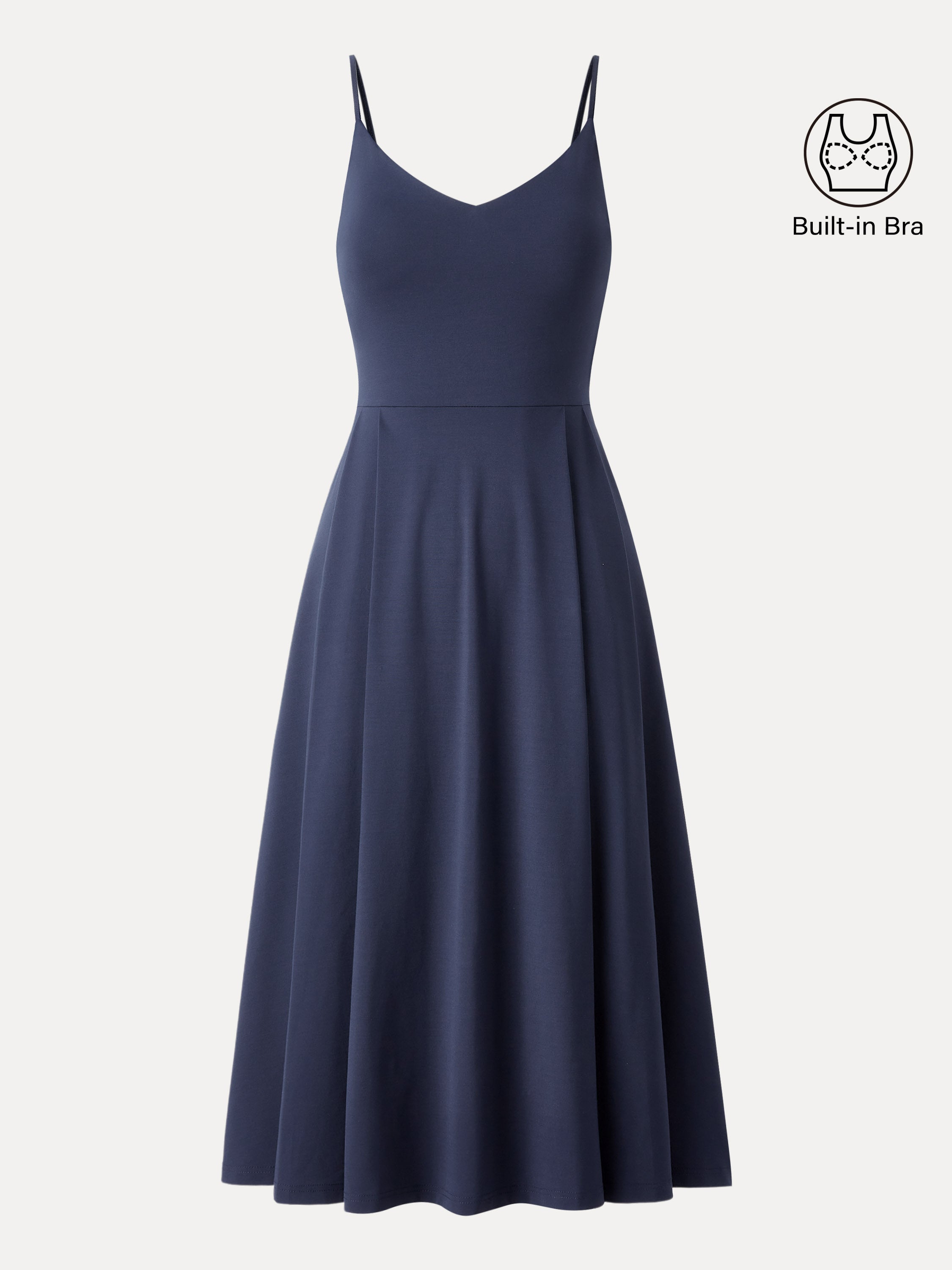 Casual Going Out Regular Fit Midnight Navy/M Midi Dresses Sleeveless Spaghetti Straps V-Neck Women Dresses OGLmove Casual Going Out Regular Fit Midnight Navy/M Midi Dresses Sleeveless Spaghetti Straps V-Neck Women Dresses OGLmove