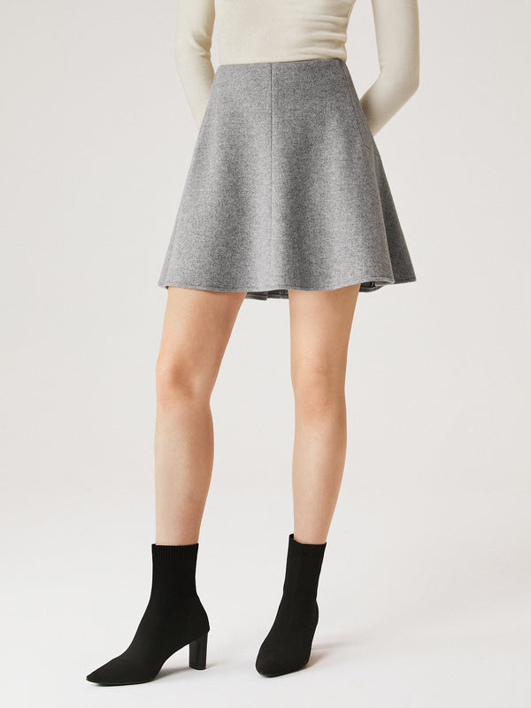 Cashmere-like Flare Mini Skirt