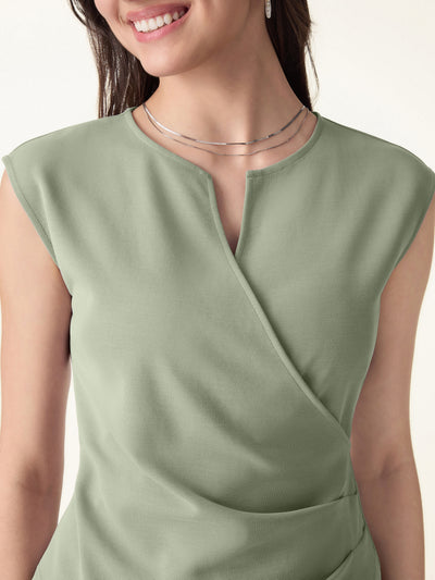 OGLmove 2Pcs Set Tucked Angled Tank & Mid Rise Wide Leg Trousers