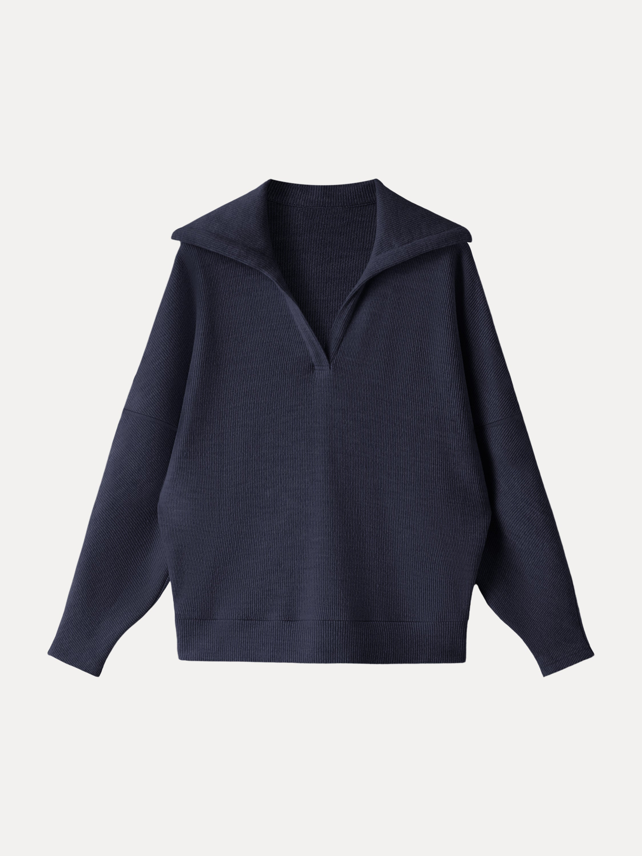 OGL Cozy Collared V-Neck Batwing Sleeve Pullover – OGLmove