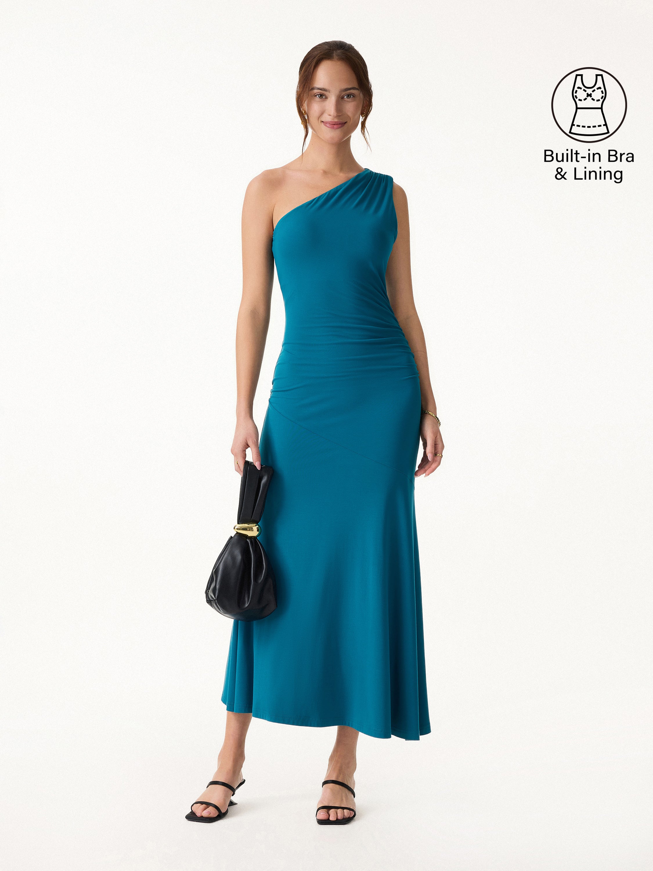 OGL SkinKiss Ruched One Shoulder Maxi Bra Dress – OGLmove