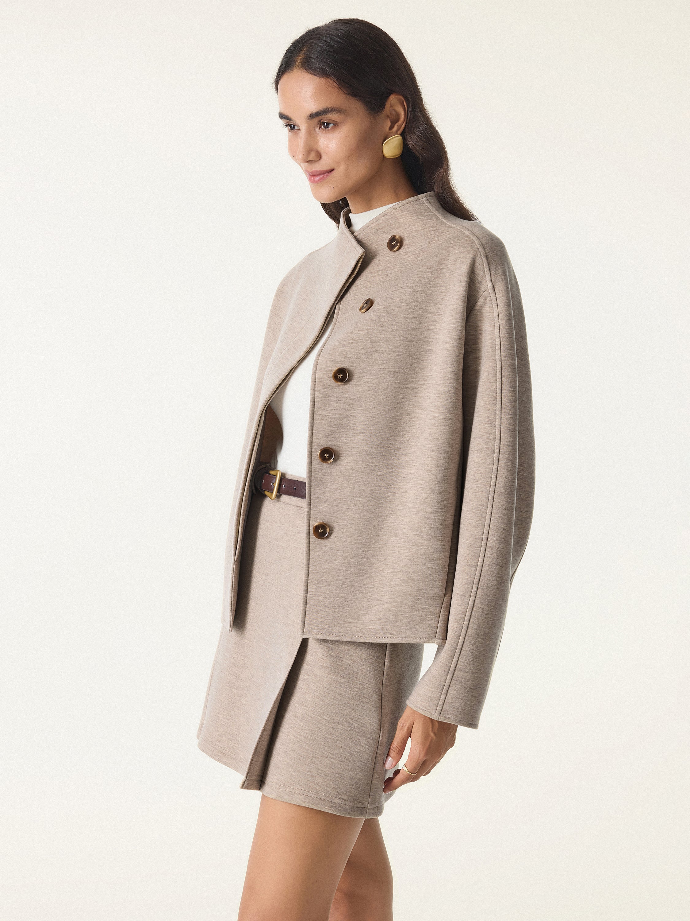 OGL Minimalist Stand Collar Cropped Jacket with Pockets – OGLmove