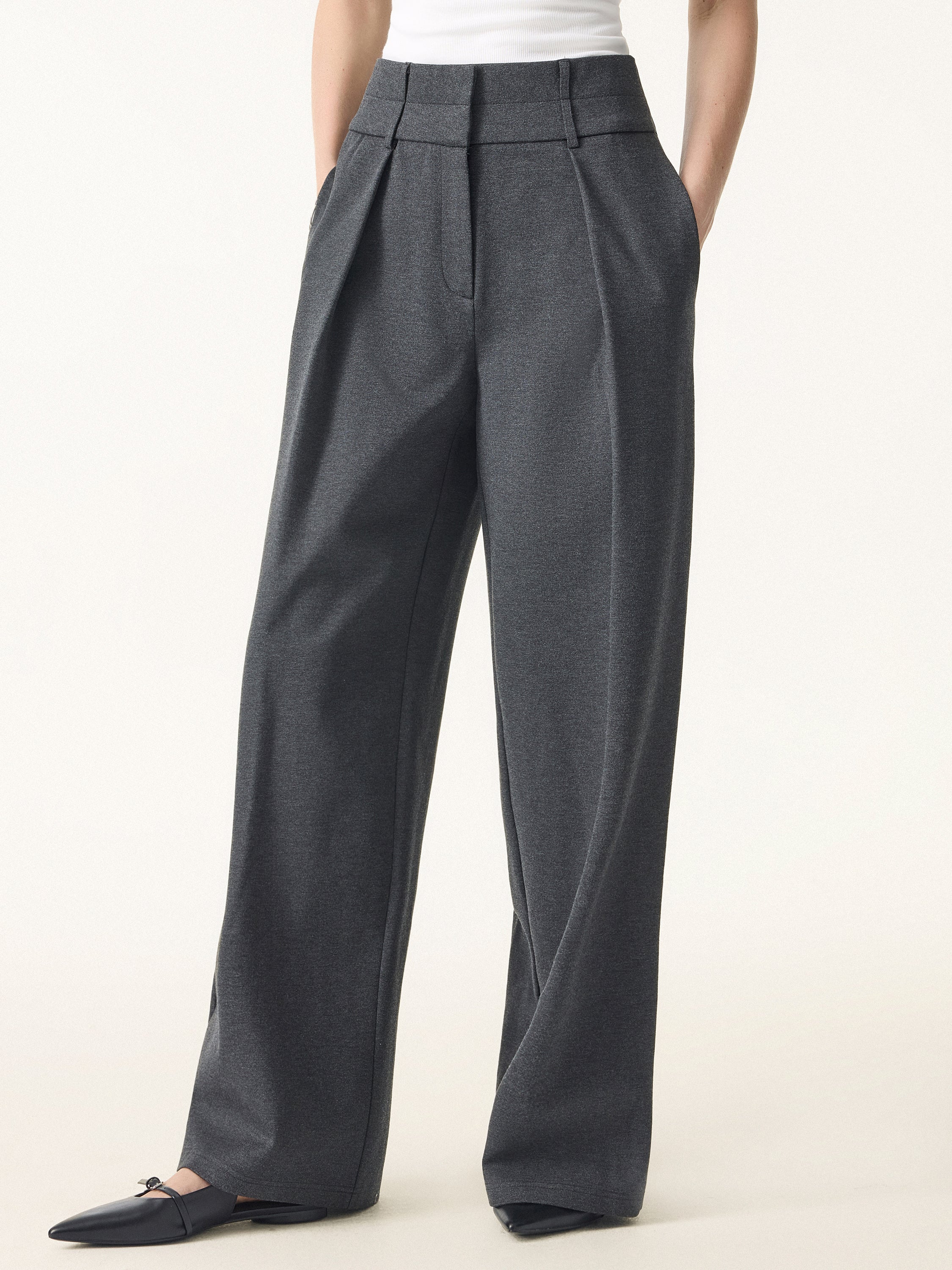 Lisskolo Women's Wide Leg Cropped Jeans - Stretchy Denim With Flare & Patchwork Pockets