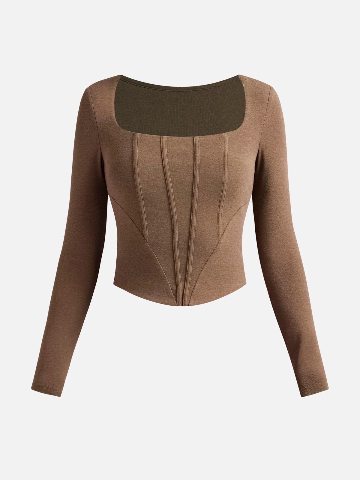 OGLmove Long Sleeve Square Neck Corset Top for Women