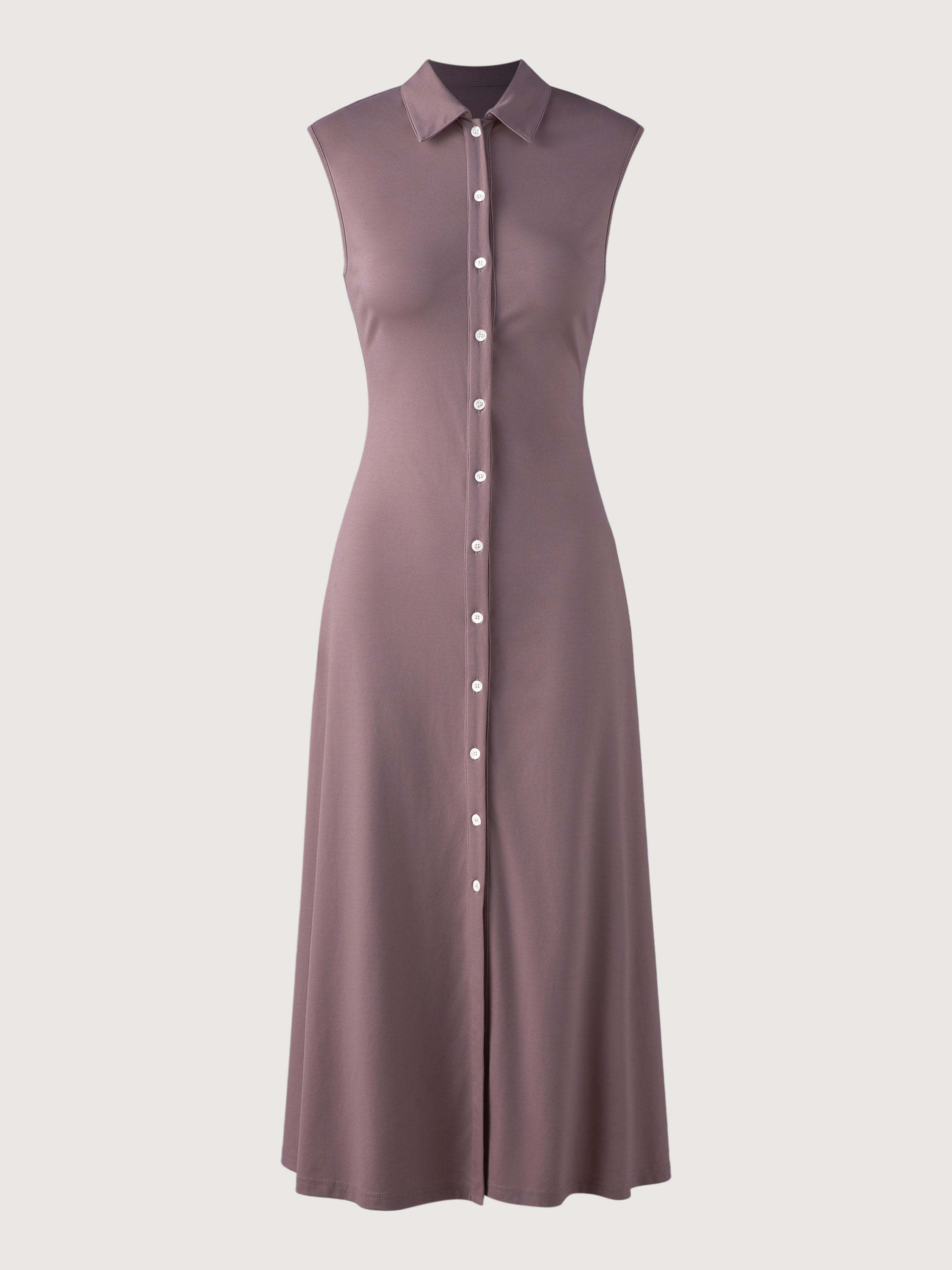 Cap Sleeve Shirt Dress - Taro Purple