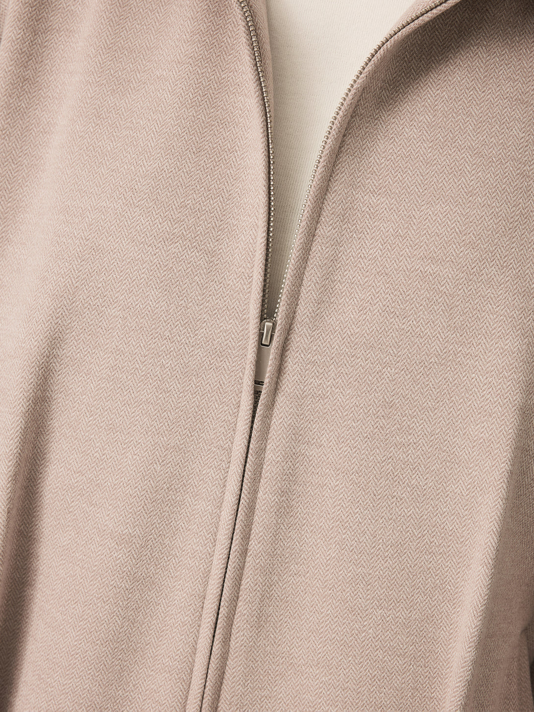 Herringbone Textured Full Zip Jacket