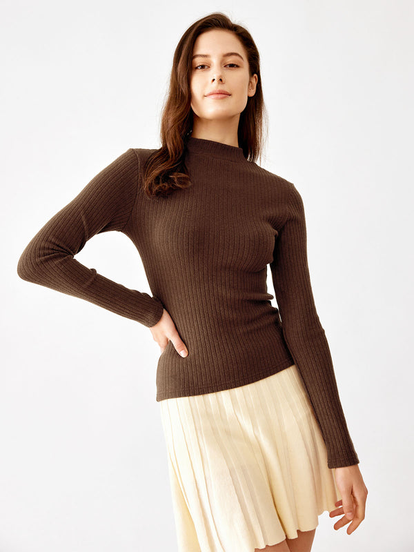 Cashmere-Like Thermal Mock Neck Crop Top