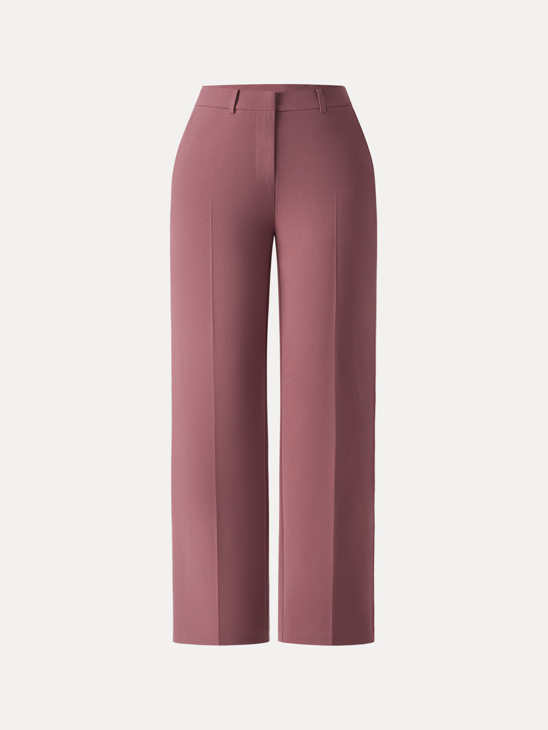 Mid Rise Straight Leg Creased Trousers with Pockets Petite Sparkle Rose