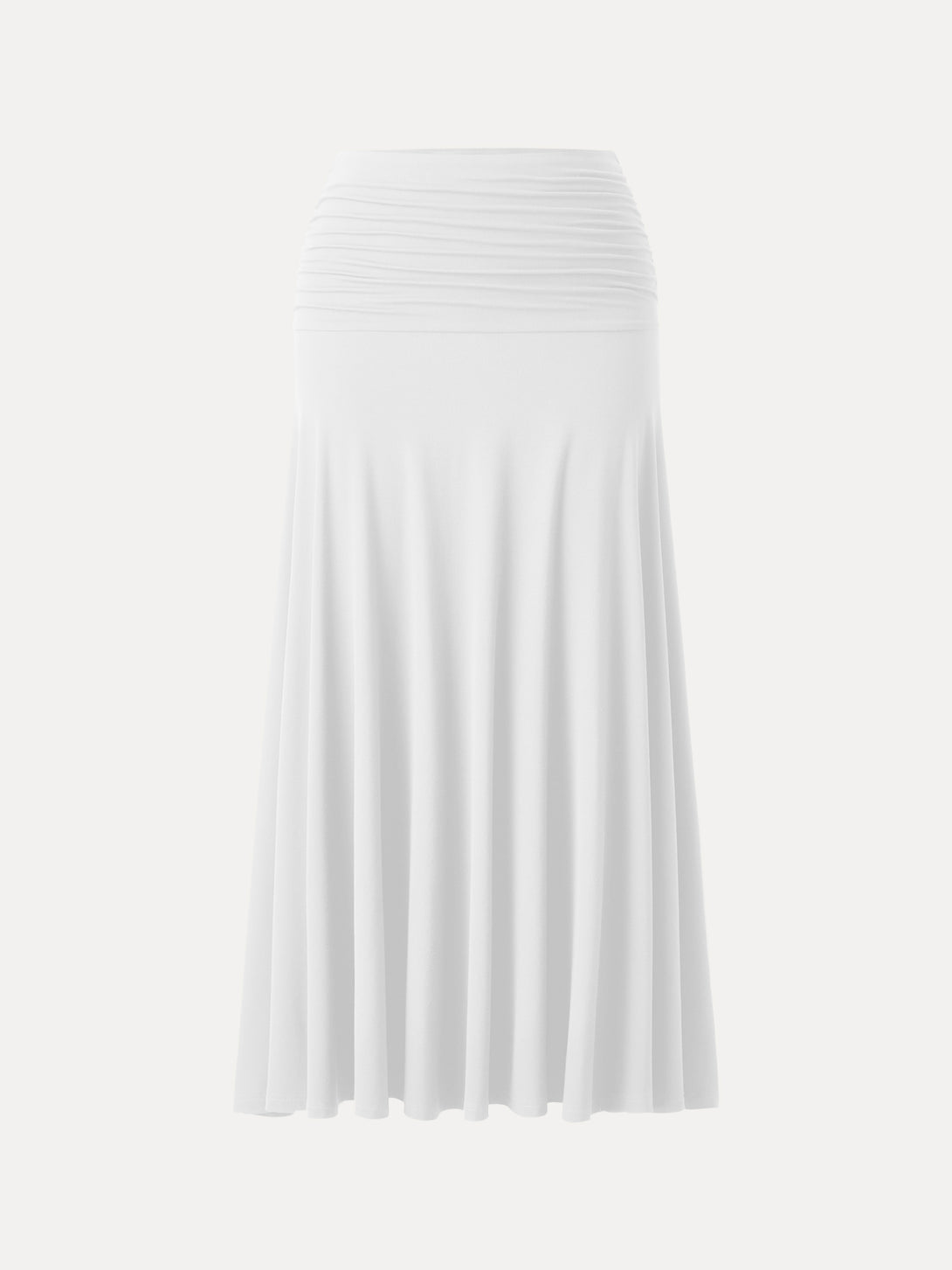Ultrasoft Mid Rise A-line Ruched Maxi Skirt Pure White XS