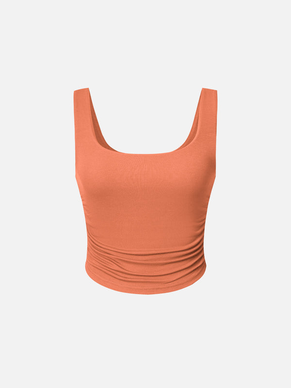 Ruched Sides Square Brami Tank Top
