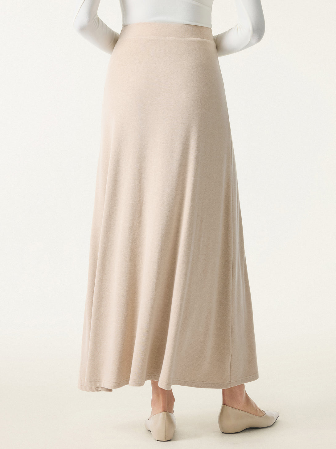 Pull-on Flared Maxi Skirt