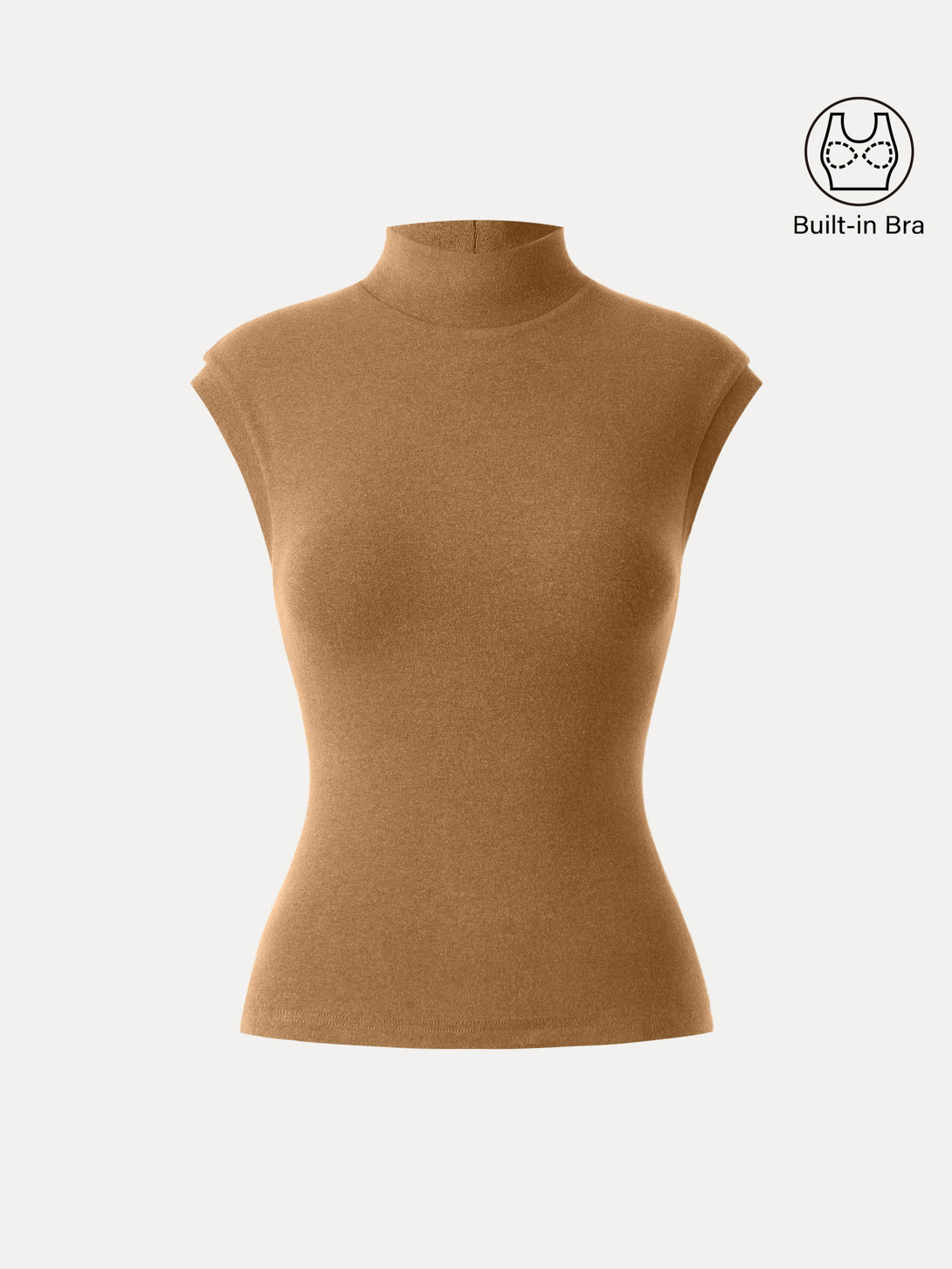 Mock Neck Cap Sleeve Brami Top