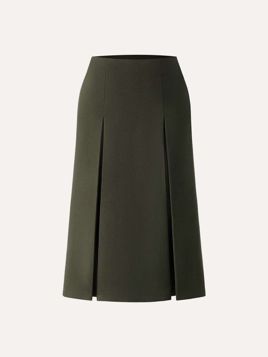 Mid Rise Pleated A-Line Pull-on Skirts with Pockets Olive Shadow XS