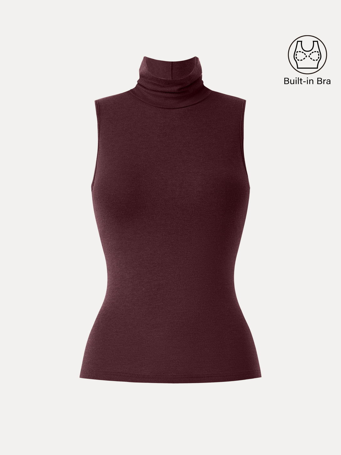 Lyocell Cashmere Sleeveless Turtleneck Brami Wine XS