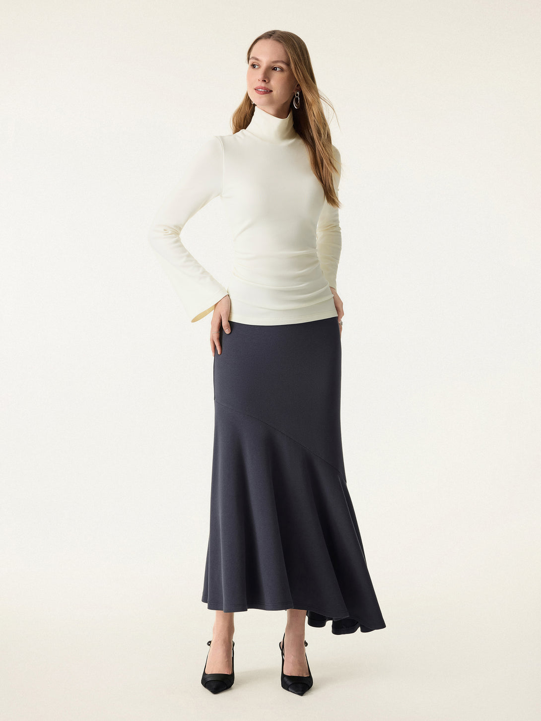 ProWarm Turtleneck Ruched Bell Sleeve Brami