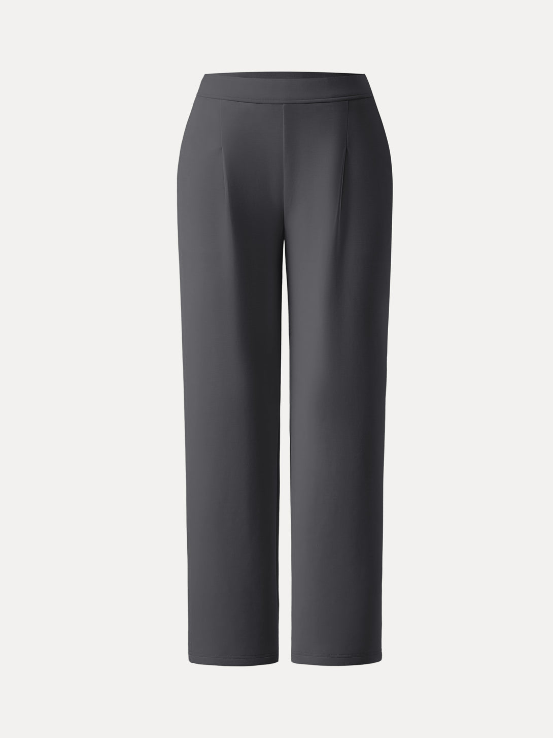 Sandwashed Spacer Mid Rise Straight Leg Pull-on Trousers with Pockets Petite Blue Charcoal