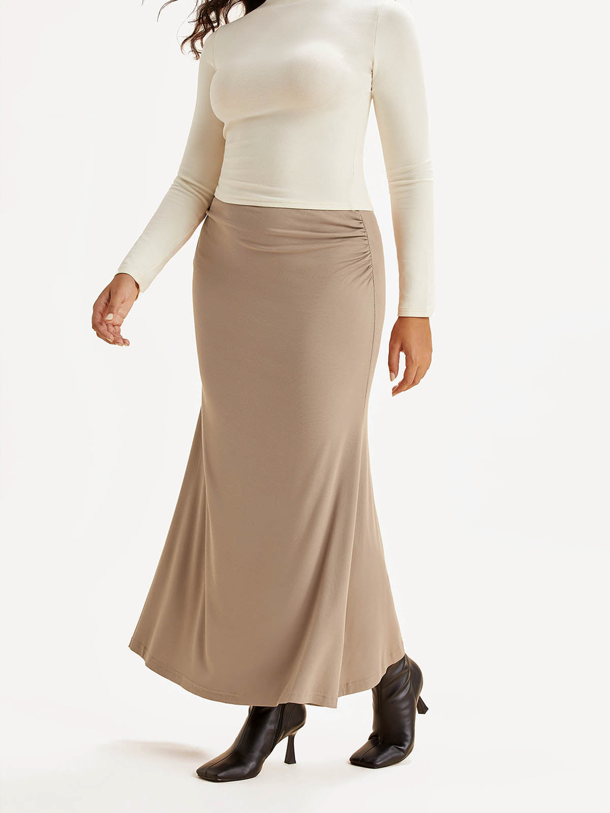 Eco-SkinKiss® Ruched Side Mermaid Maxi Skirt