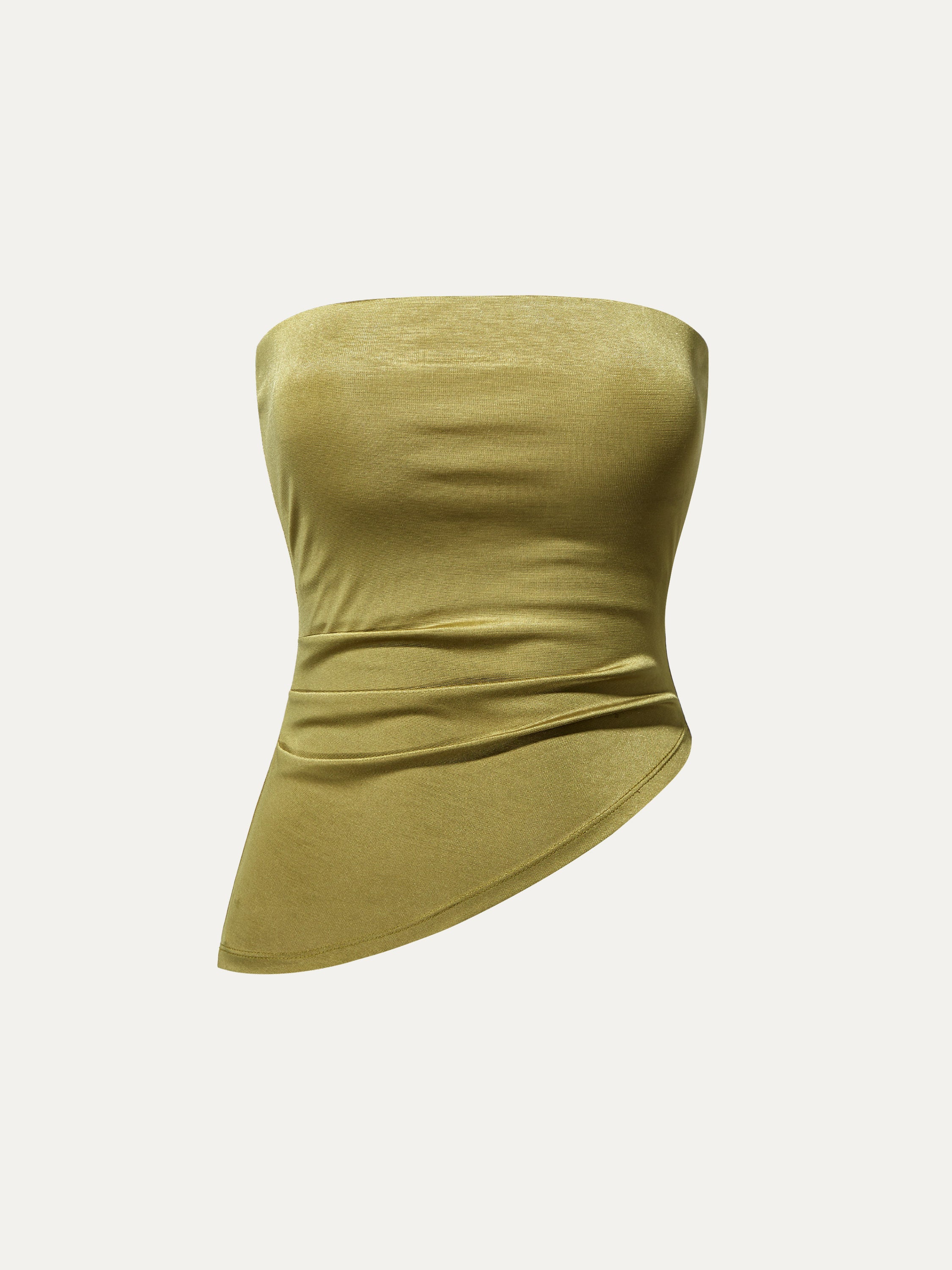 Silk-Like Acetate Tossa Brami Tube Top - Moss Olive