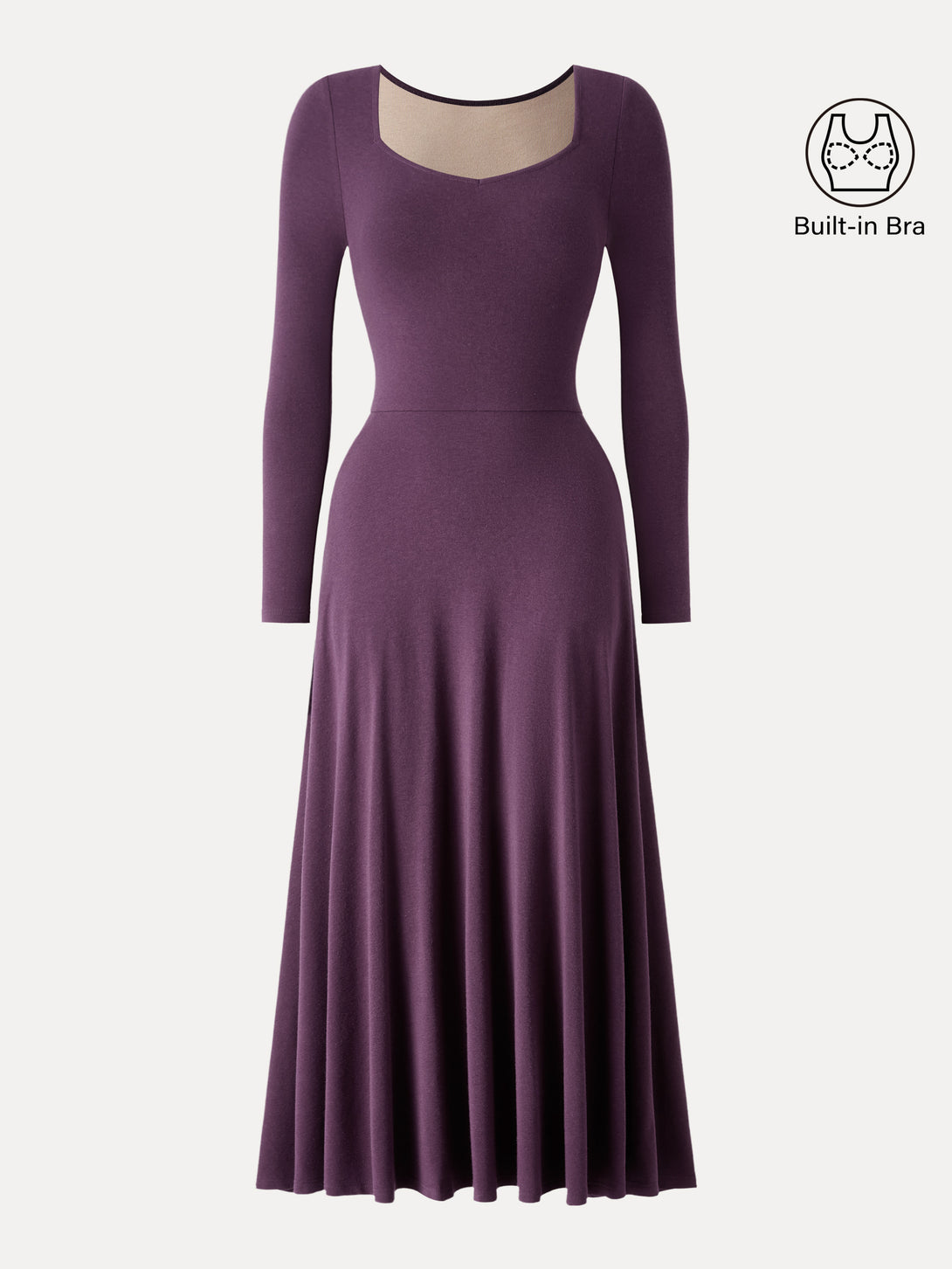 LiteWarm Flowy Diamond Neck Maxi Brami Dress with Pockets