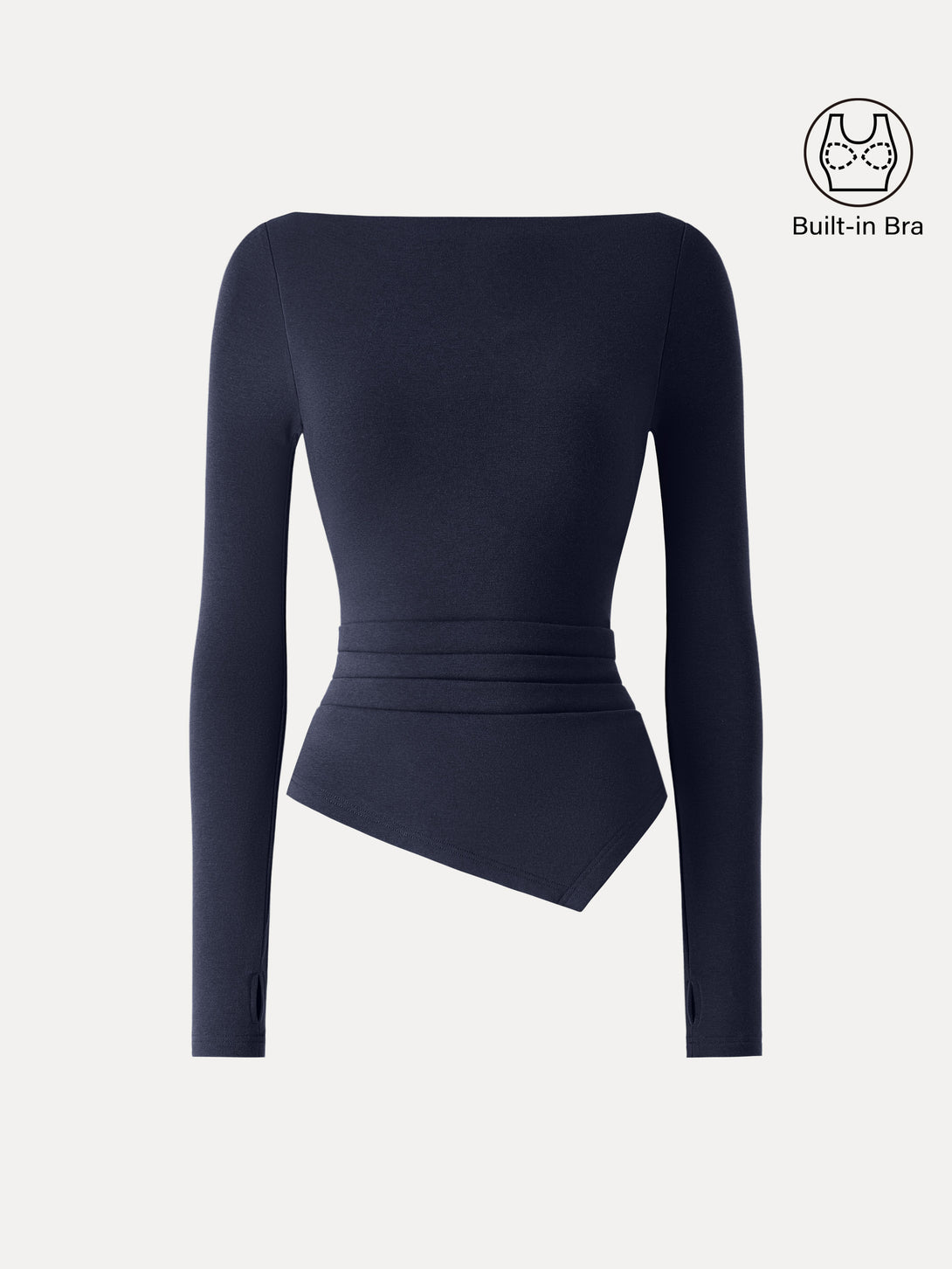 ProWarm Boatneck Side Tucks Asymmetrical Brami Midnight Navy XS