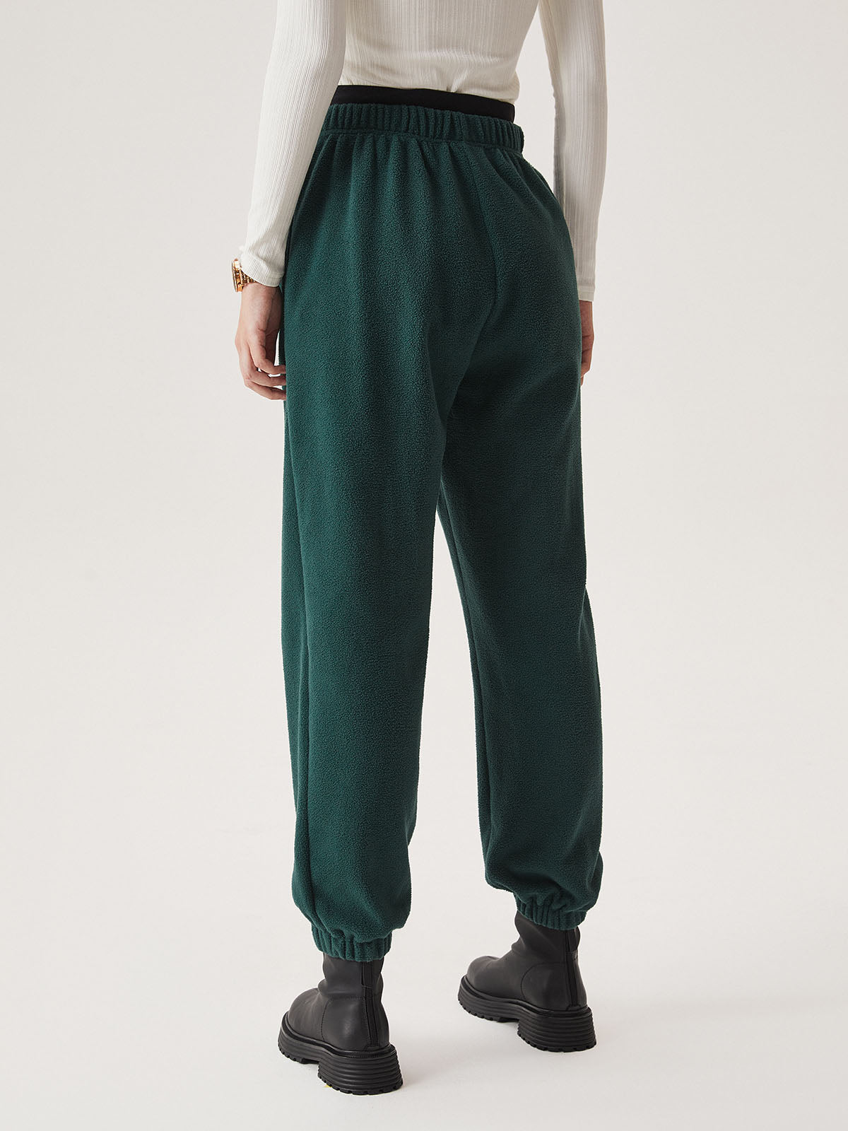 Polar Fleece Double Waistband Jogger - Mahogany