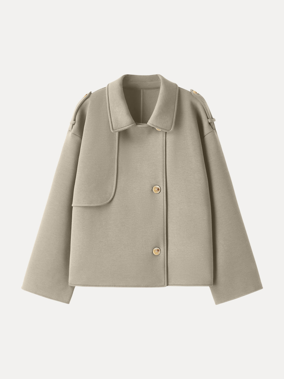 DoubleWarm Convertible Collar Buttoned Coat Limestone XS