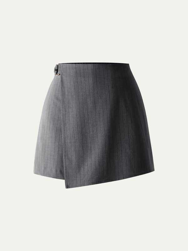 Hight Waist Tie Side Wrapped Skort