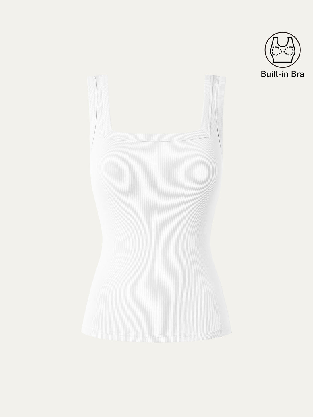 Slinky Square Open-Back Brami Tank Top White Regular