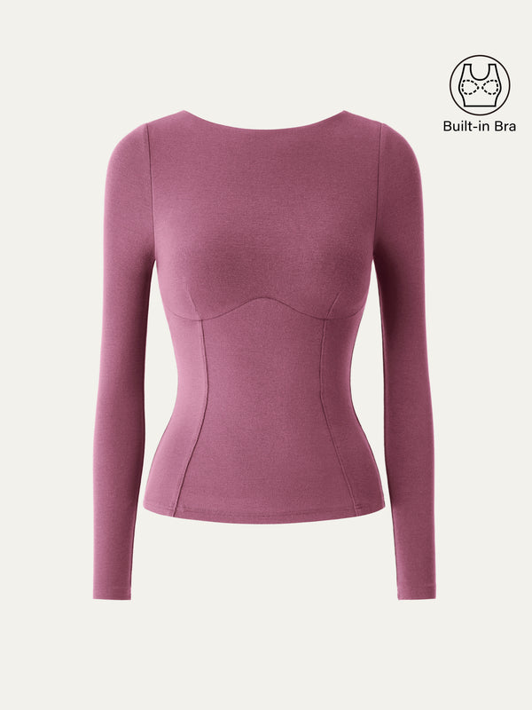 Bustier Boatneck Brami Long Sleeve Top