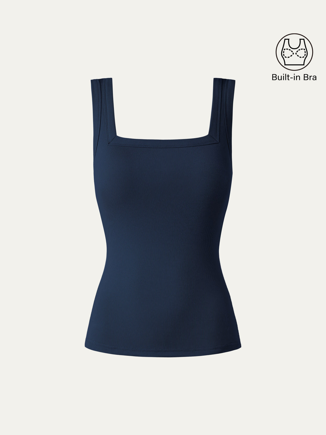 Slinky Square Open-Back Brami Tank Top Navy Regular