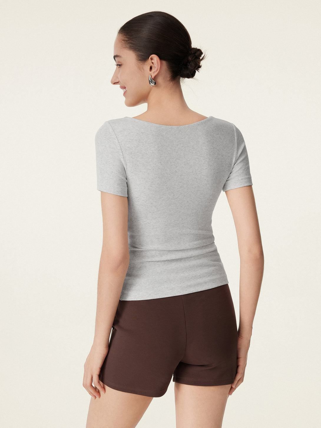 2Pcs Set Scoop Neck Short Sleeve Cotton New Airy Brami