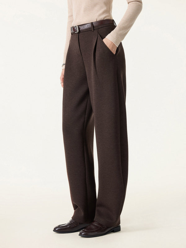 OGLmove FuzzLuxe Mid Rise Barrel Leg Pull-on Pants Regular Espresso