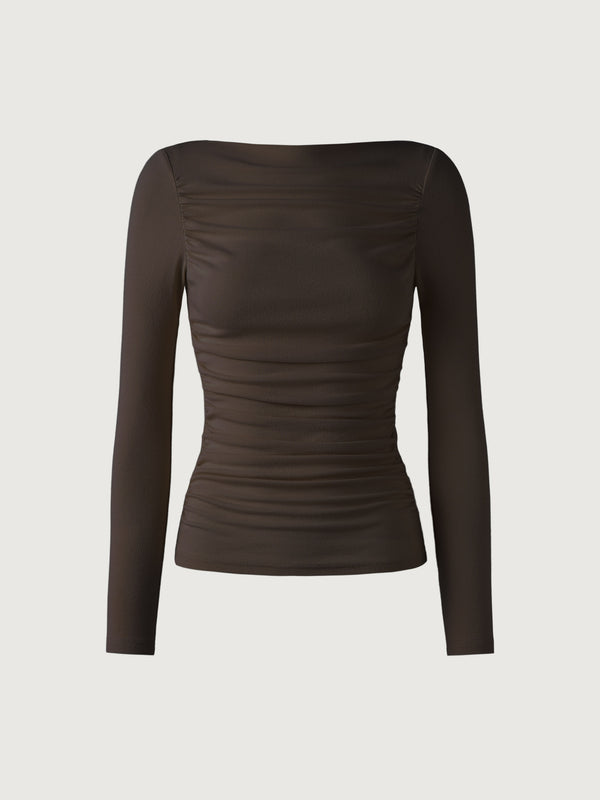 Eco-Mousse® Boatneck Ruching Top