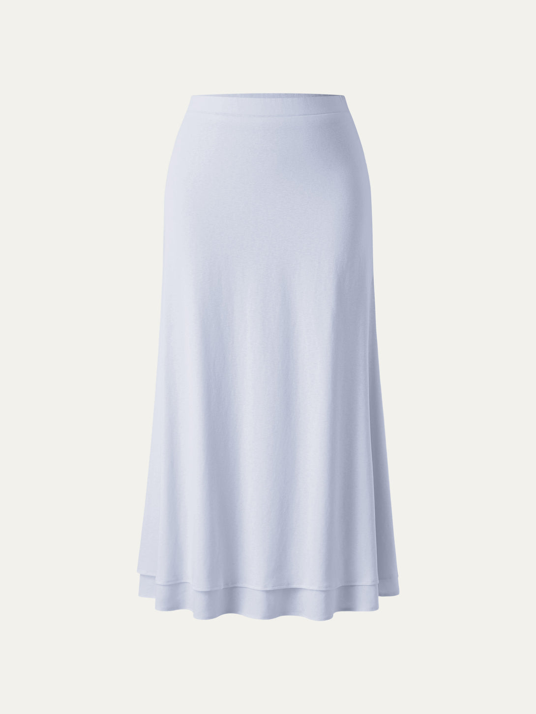 Flowy Cotton-linen Midi Flared Skirt Dew Blue S