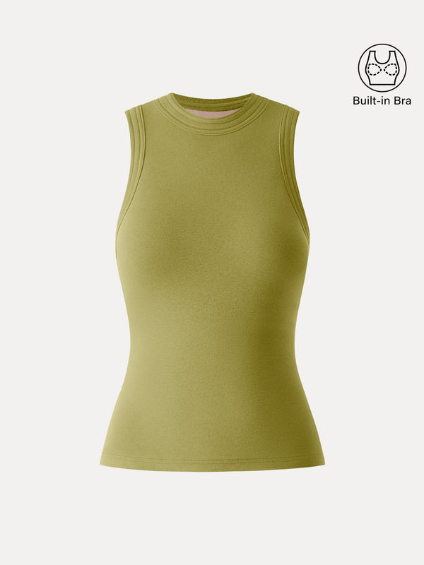 OGLmove Lyocell Perkins Collar Bra Tank Ginger Olive XS