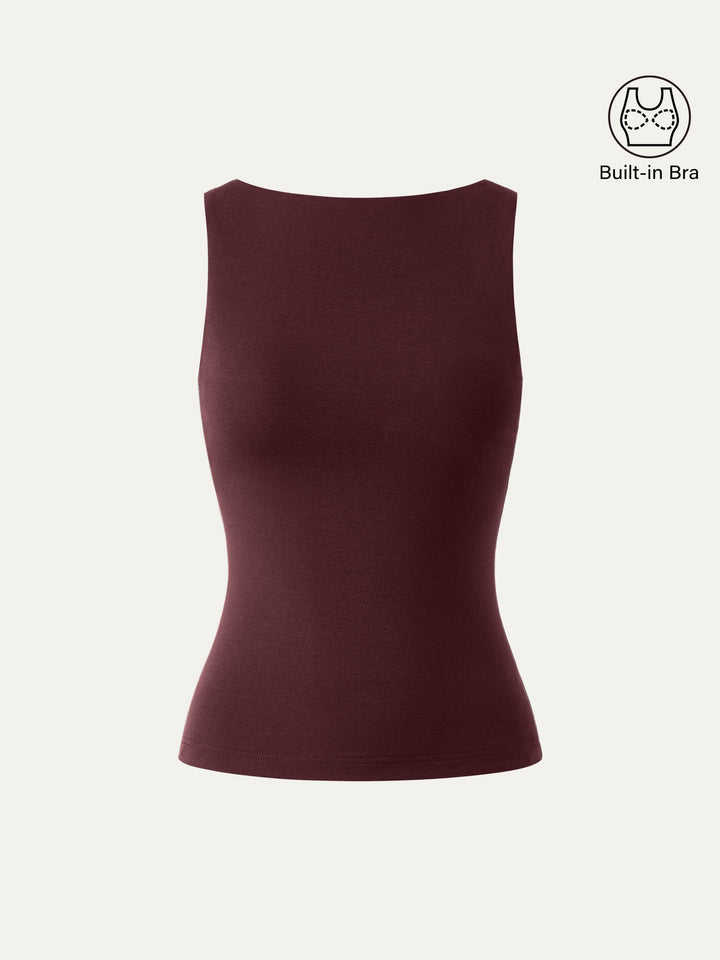 Boatneck New Airy Brami Tank Ruby Red XS