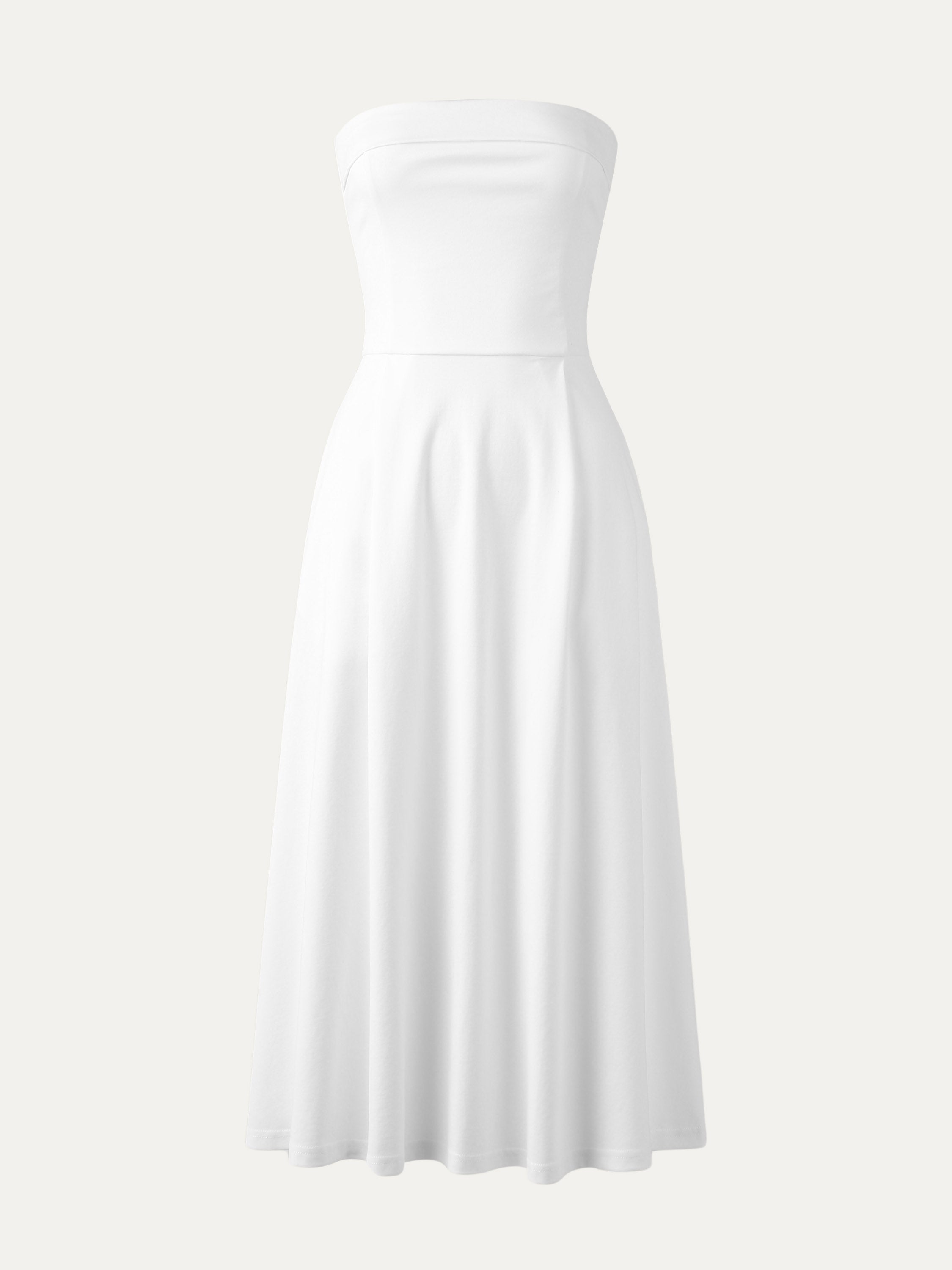 Tube Midi Dress with Pockets - White