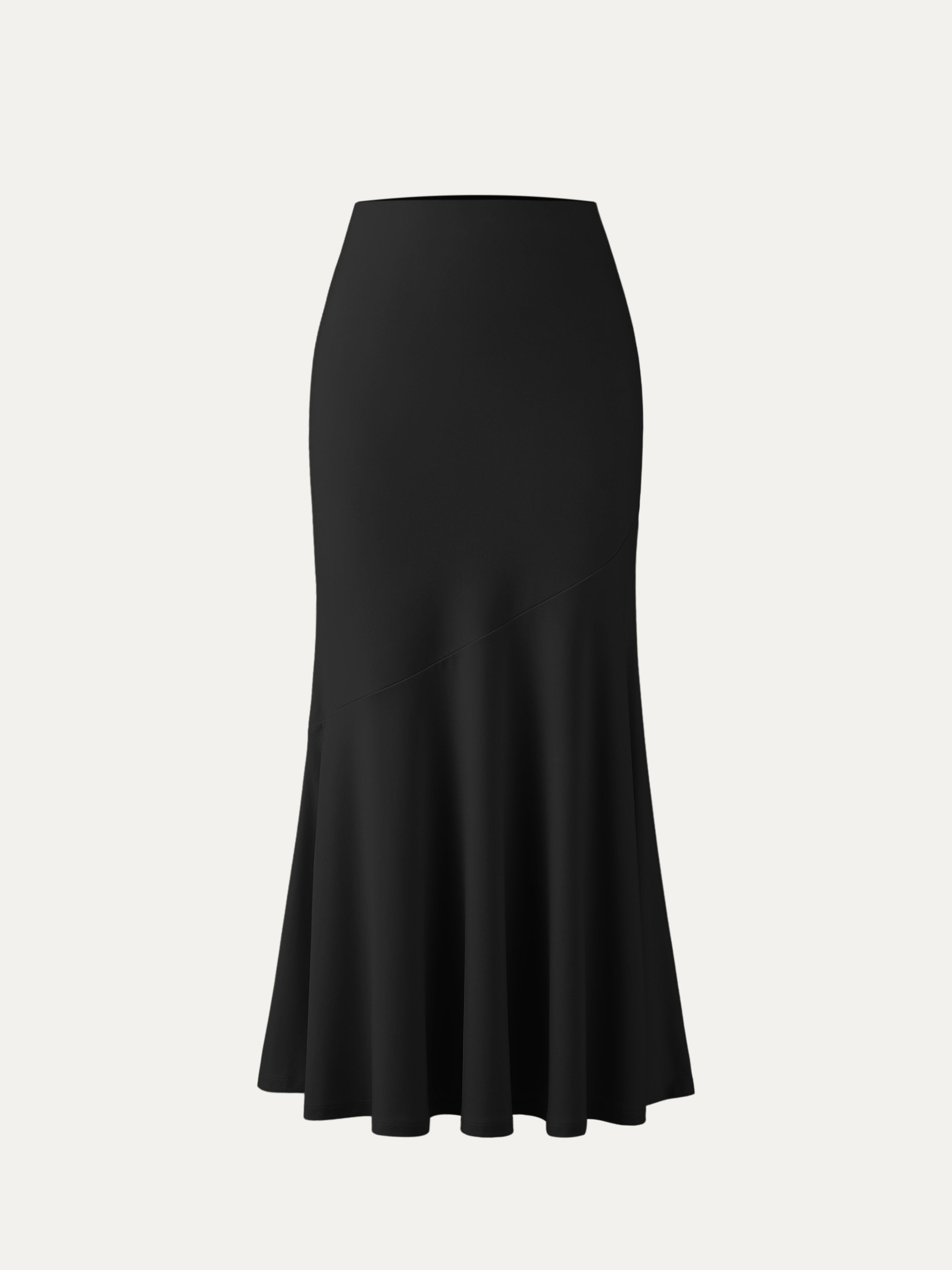 Asymmetrical Flare Maxi Skirt - Charcoal