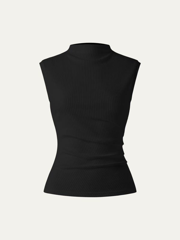 Mockneck Tucks Rib Tank