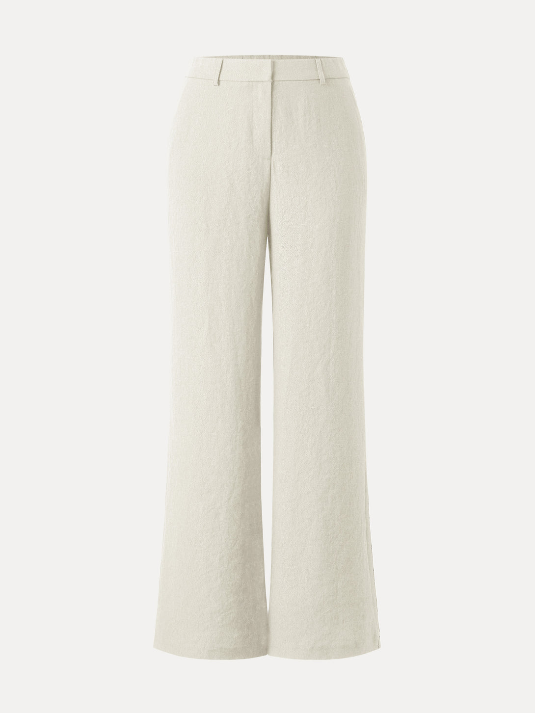 European Linen Mid Rise Flared Pant with Pockets Off White XS