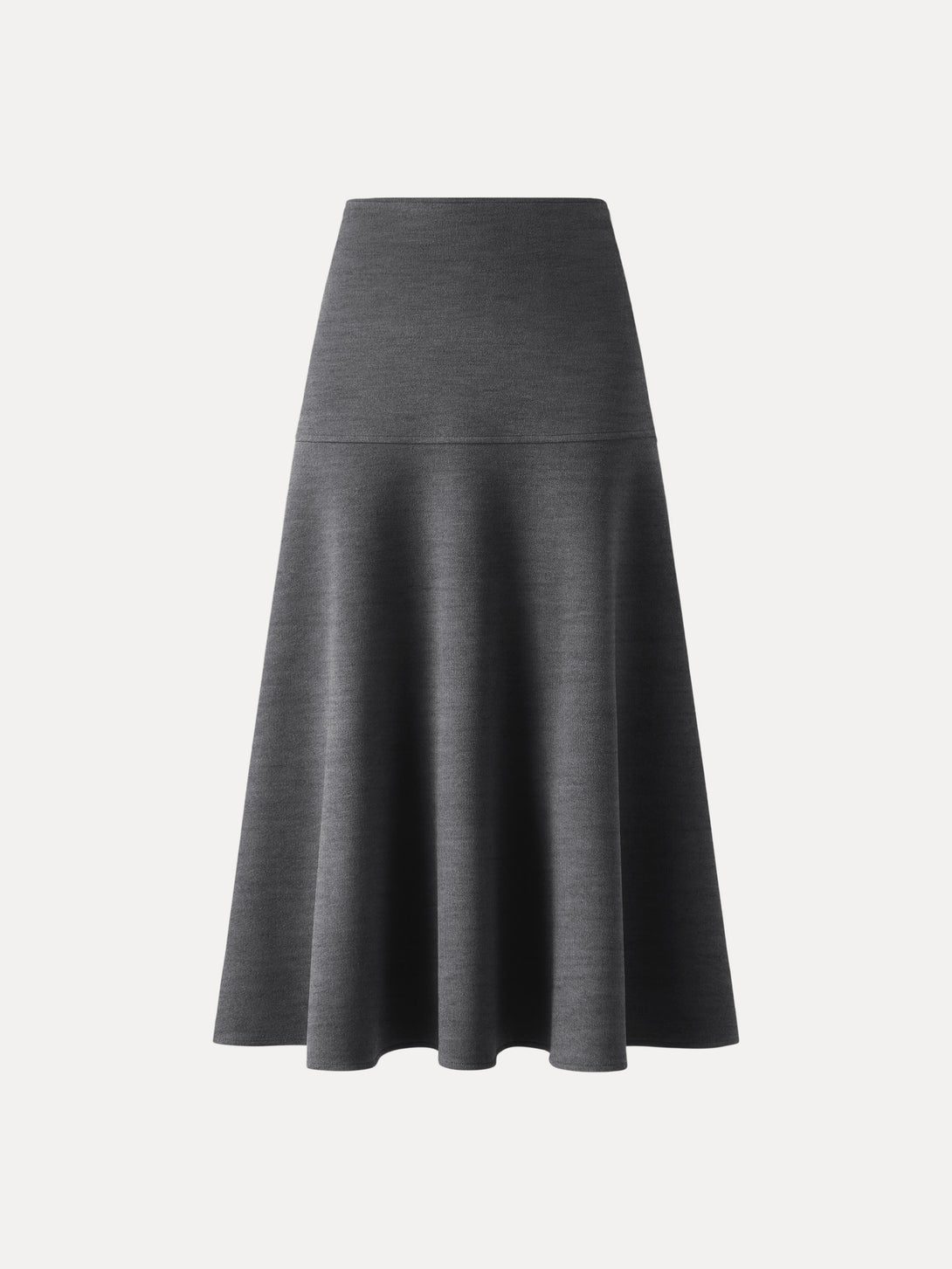 Cashmere-like Flared Maxi Skirt Petite Heather Black