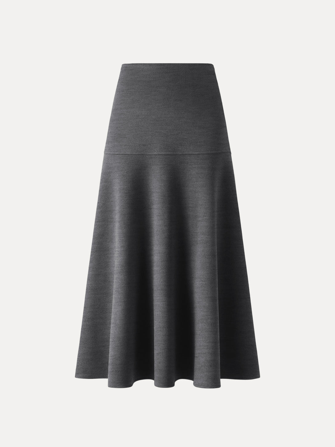 Cashmere-like Flared Maxi Skirt Regular Heather Black