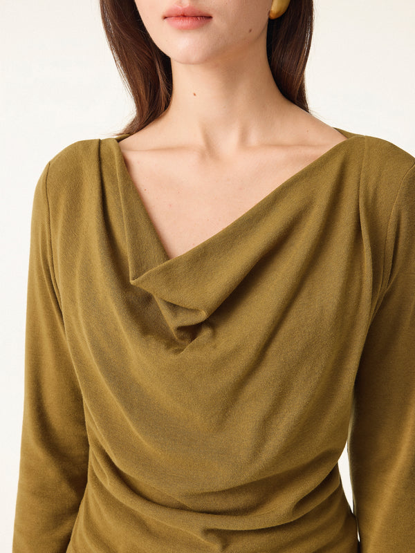 Cowl Neck Long Sleeve Top