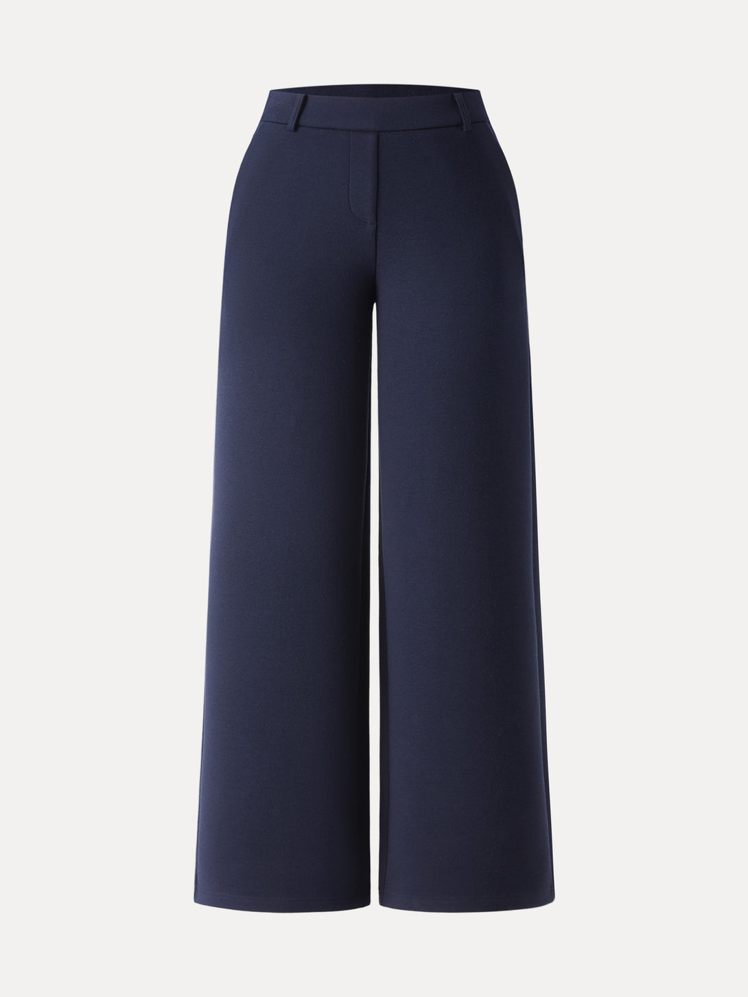 Stretchy Mid Rise Straight Leg Pull-on Pants with Pockets Petite Universe Navy