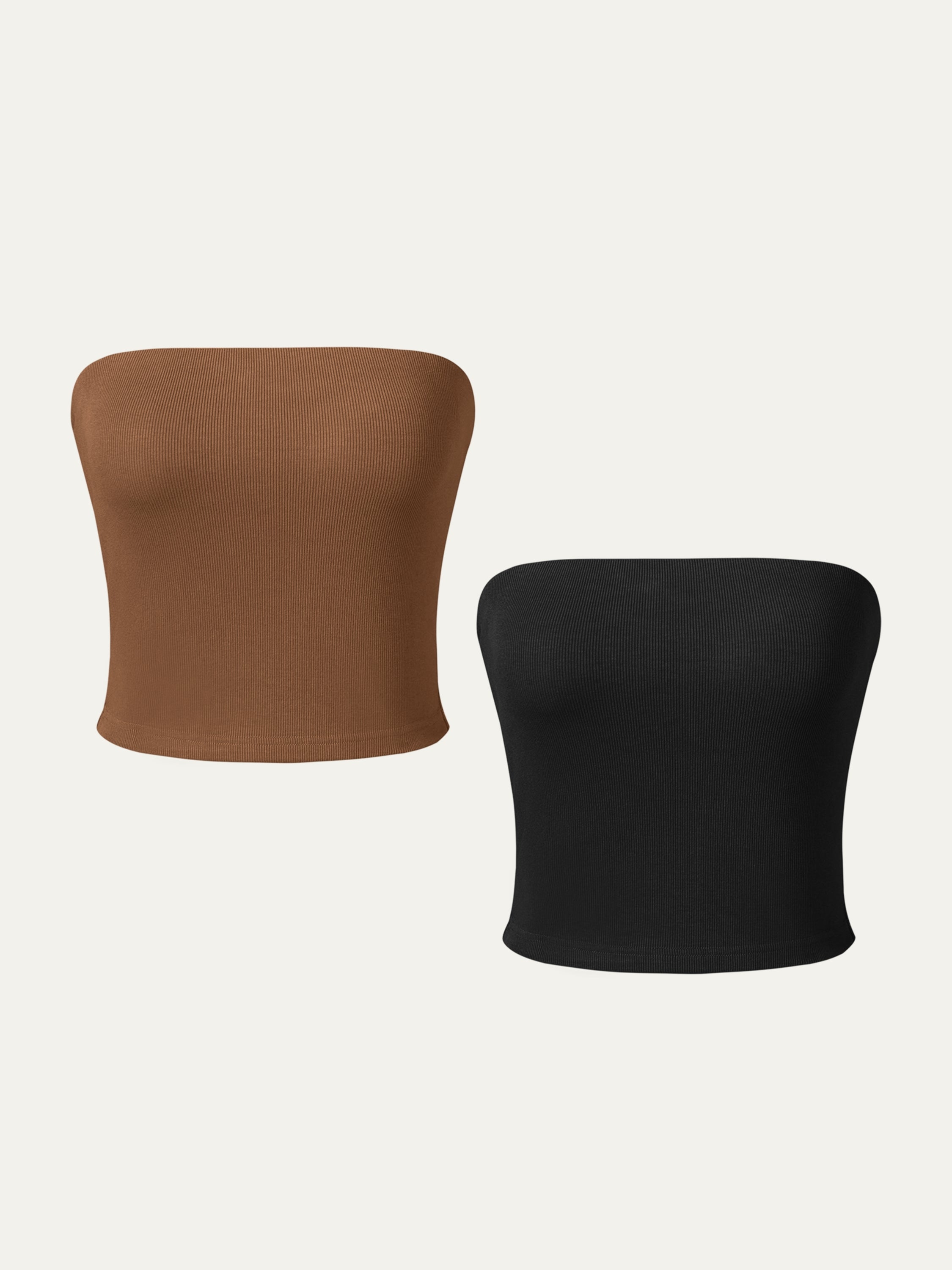 Staple Brami Tube Top 2Pcs Set - Black/Caramel