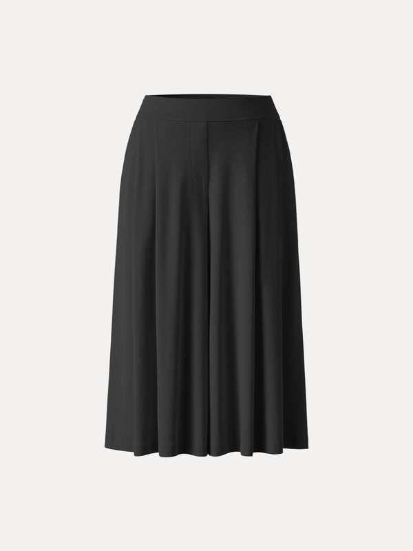 OGLmove Sandwashed Super Flowy Cropped Palazzo Leg Pant with Pockets Black XS