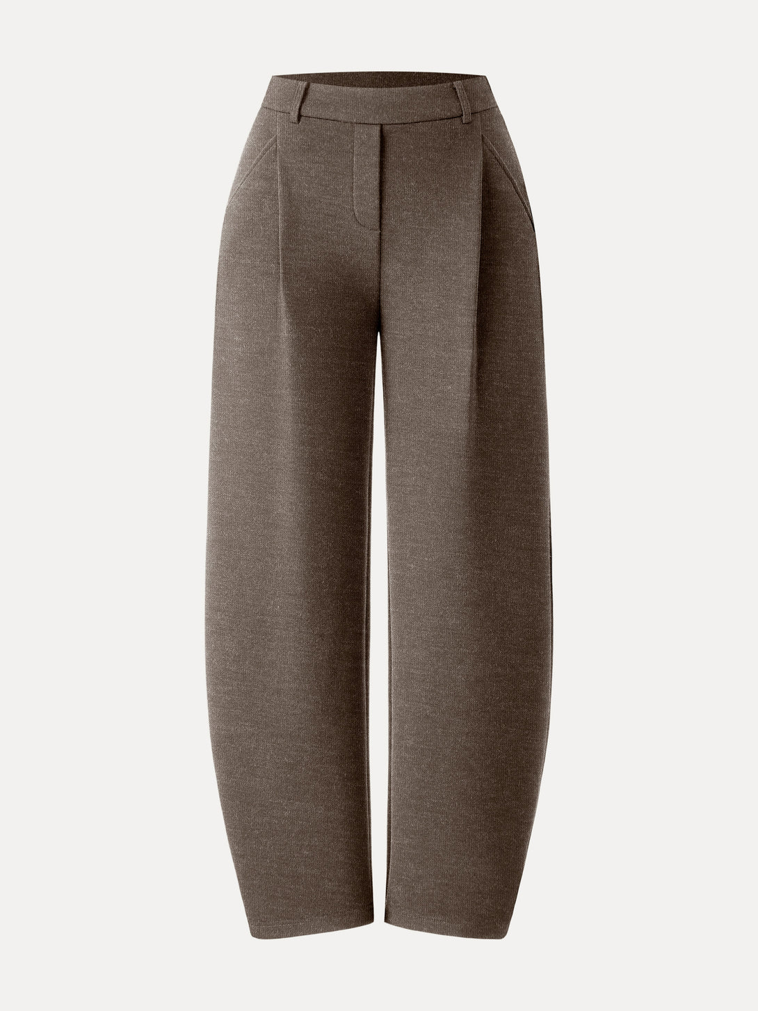Cozy Knit Mid Rise Barrel Leg Pull-on Pants